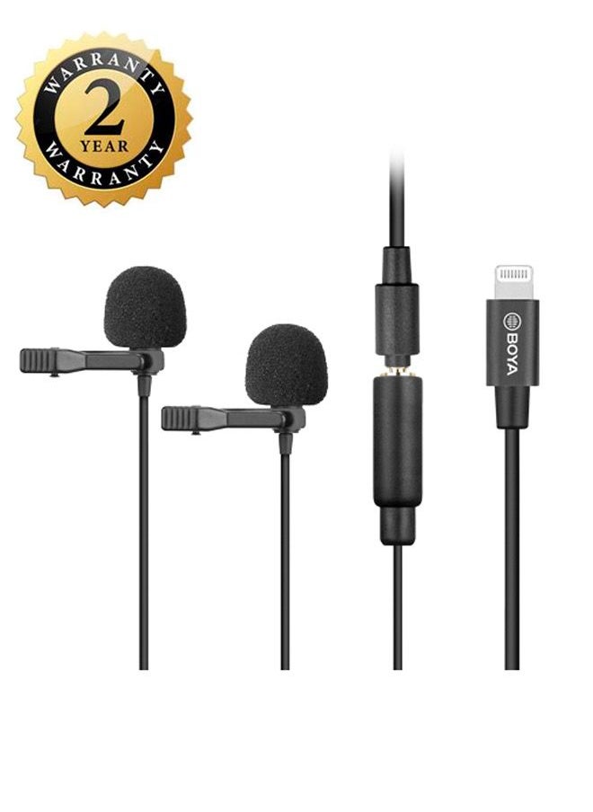 BOYA BOYA BY-M2D Digital Dual Omnidirectional Lavalier Microphones with Detachable Lightning Cable (iOS) with 2 years warranty - official distributor  - Image 1