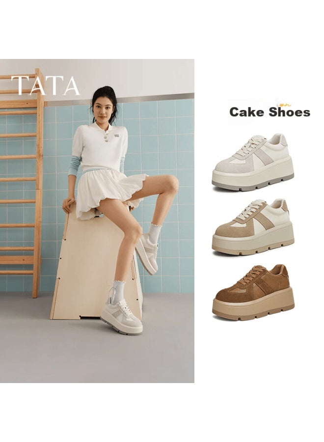 Tata Gaogao Thick Sole German Training Shoes Women's Breathable Platform Casual Sneakers Cx901am5 Off-white Single Lining Size 39 - Image 3
