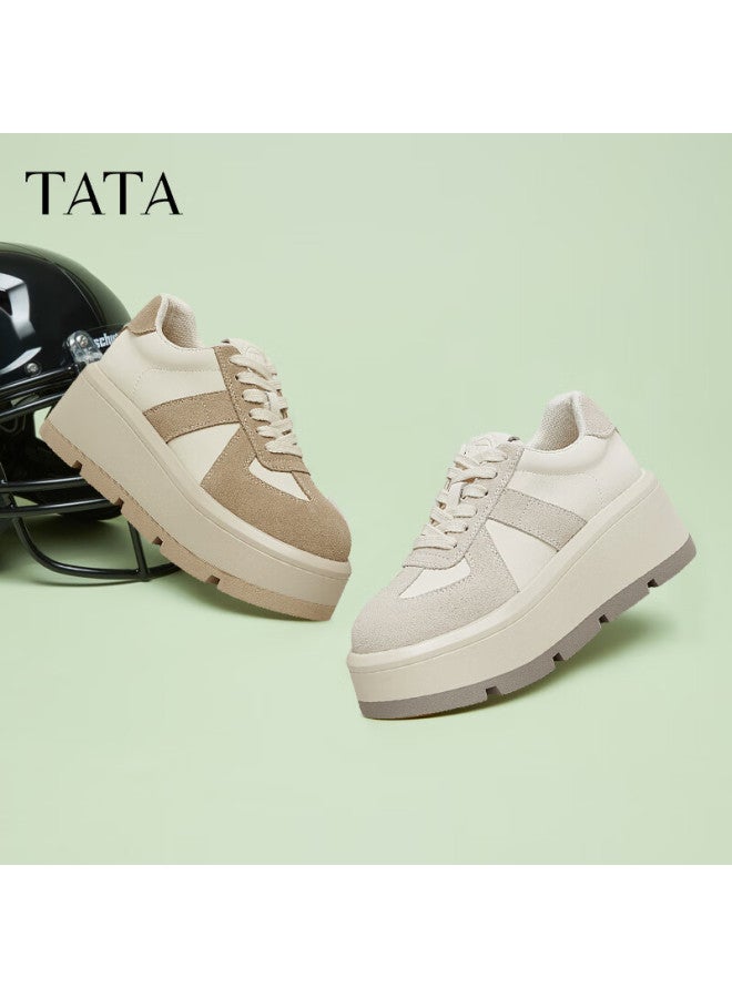 Tata Gaogao Thick Sole German Training Shoes Women's Breathable Platform Casual Sneakers Cx901am5 Off-white Single Lining Size 39 - Image 2