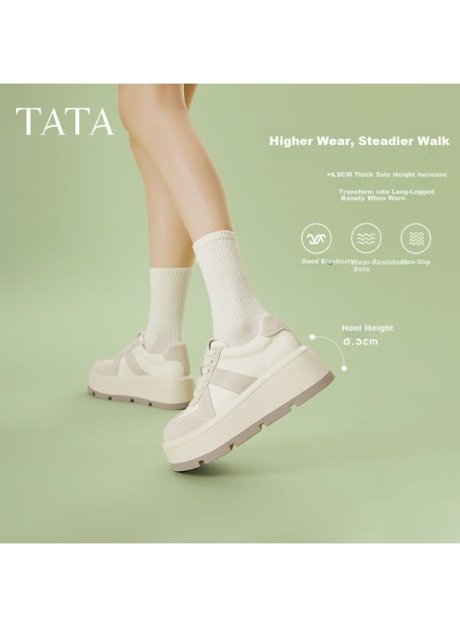 Tata Gaogao Thick Sole German Training Shoes Women's Breathable Platform Casual Sneakers Cx901am5 Off-white Single Lining Size 39 - Image 1
