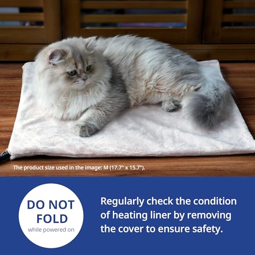 NICREW Cat Heating Pad, Temperature Adjustable Heated Cat Bed with Auto Shut Off Timer, Indoor Pet Heated Bed Mat for Small Dogs, 17.7 x 15.7 Inches, 55W - Image 2