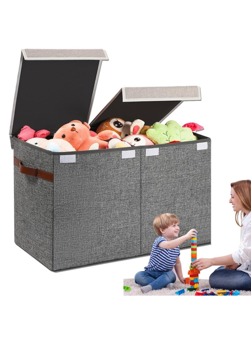 XiuWoo Organizer Box, Toy Storage, Foldable Storage, Portable Compact Lightweight Sturdy Versatile Easy Carrying Generous Space for Bedding, Living Room - Image 1