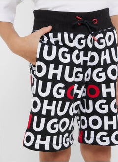 HUGO Kids Aop Logo Swim Shorts  - Image 3