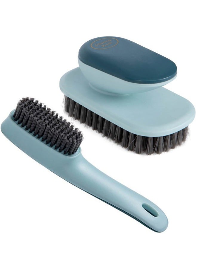 Selaurel Laundry Scrub Brush 2 Pack Soft Bristle Brush Shoe Cleaning Brush for Stains Clothes Scrubbing Brush Household Cleaning Tool for Bathroom Countertops Bathtubs (Blue) - Image 1