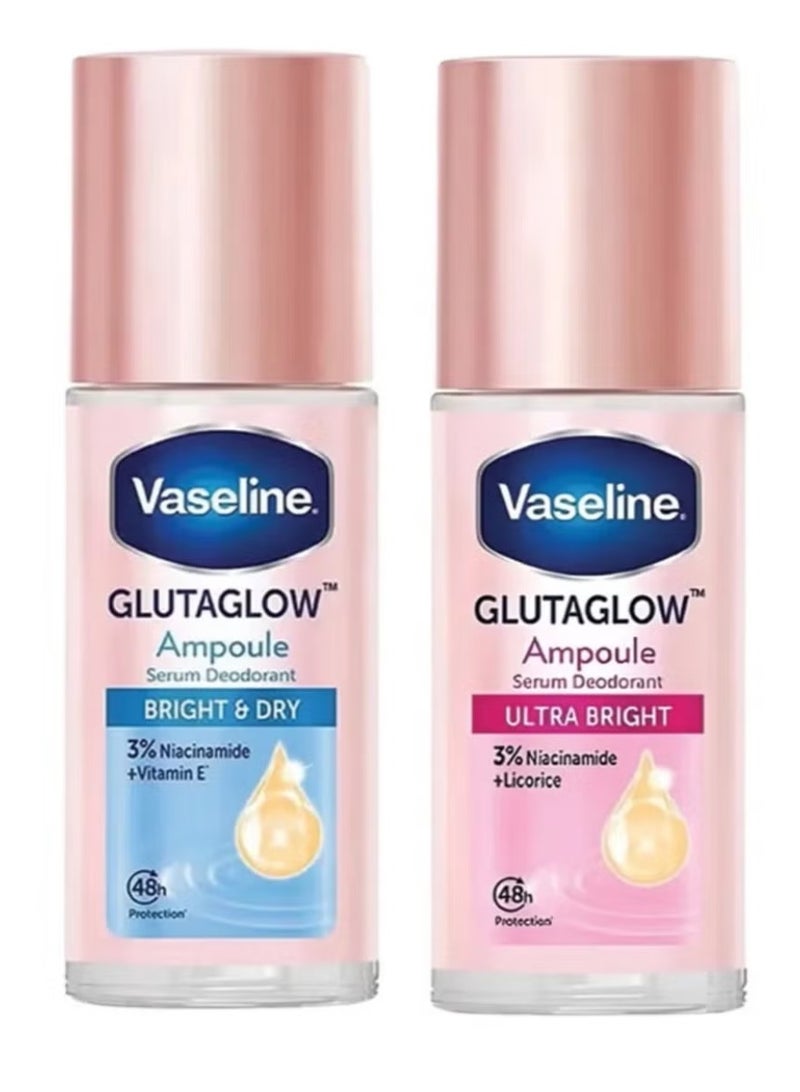 Vaseline Glutaglo set of dry and ultra-gloss deodorant ampoules, 45 ml each - Image 1