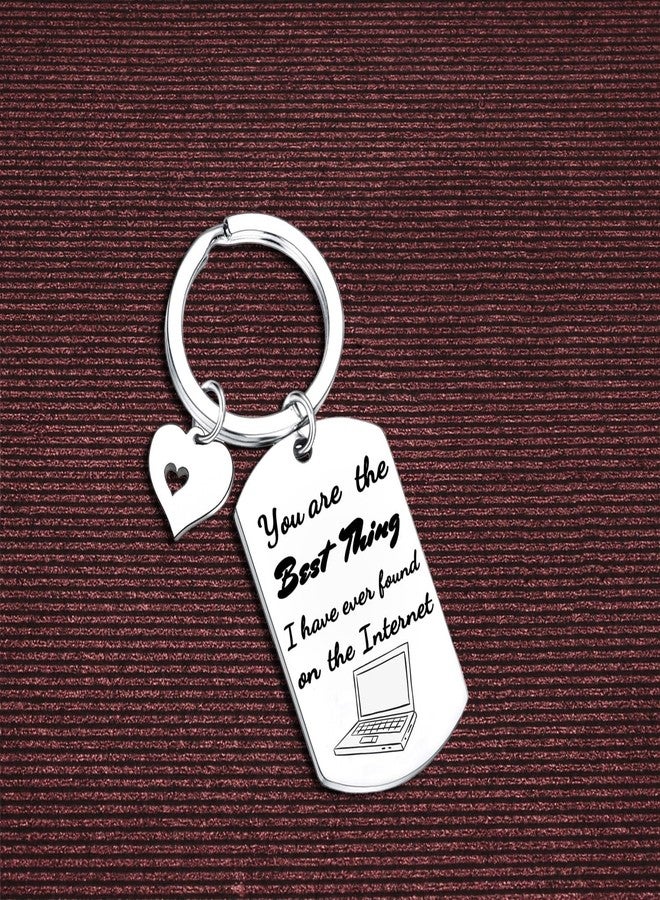Nfyxcaz Couple Gifts for Boyfriend Girlfriend Keychain Valentine's Day Gifts Christmas Birthday Gifts for His Her You're The Best Thing I've Ever Found on The Internet for Men Women - Image 3