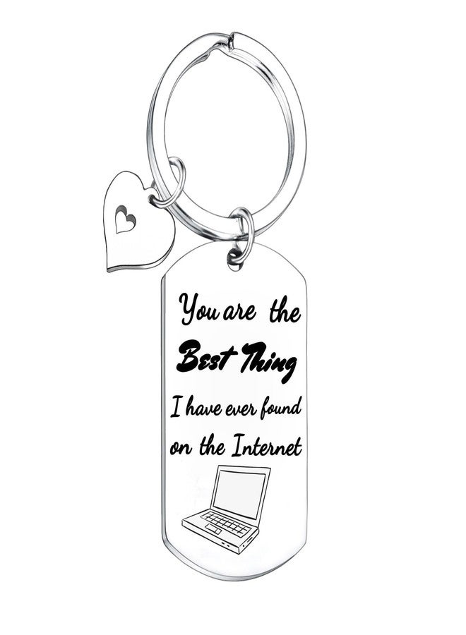 Nfyxcaz Couple Gifts for Boyfriend Girlfriend Keychain Valentine's Day Gifts Christmas Birthday Gifts for His Her You're The Best Thing I've Ever Found on The Internet for Men Women - Image 1