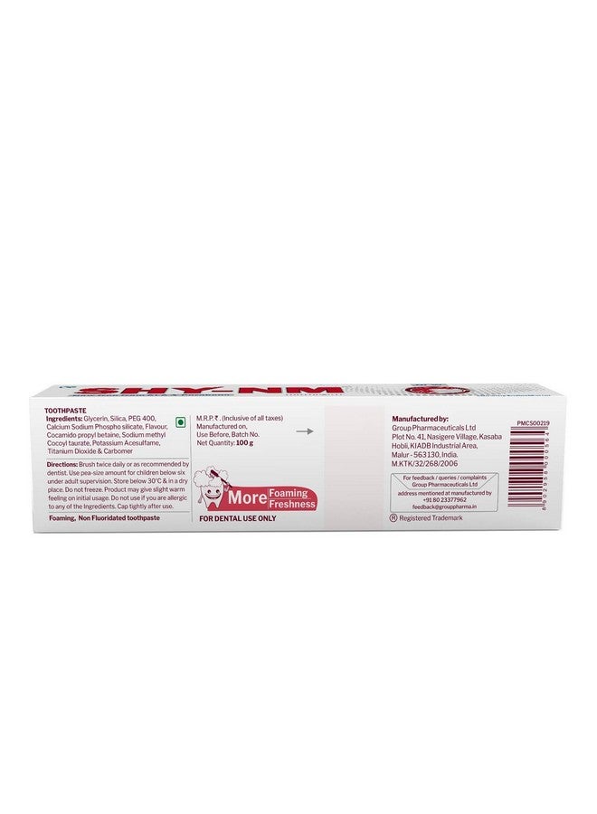 SHY-NM Toothpaste | Sls Free, Parabens Free And Vegan Friendly | Fresh Mint Flavour (Pack Of 2) 100G Each, Freshening - Image 3