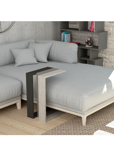 Muju C Side Table | Multifunctional Living Room Space Saving Side Table | 57X40X30Cm | Coffee Table | Side End Table | Modern Design Furniture (Dark Grey  Light Mocha Ancient White)