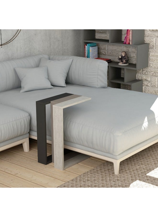 Muju C Side Table | Multifunctional Living Room Space Saving Side Table | 57X40X30Cm | Coffee Table | Side End Table | Modern Design Furniture (Dark Grey  Light Mocha Ancient White)