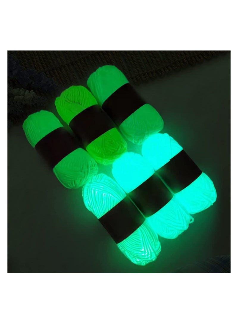 5Pcs Glow in The Dark Yarn, Luminous Yarn for Crocheting, 55 Yards Sewing Supplies, Scrubby Yarn for Beginners I Love This Yarn for Knitting,Crochet and DIY Party Supplies Fluorescent (Light Green) - Image 5