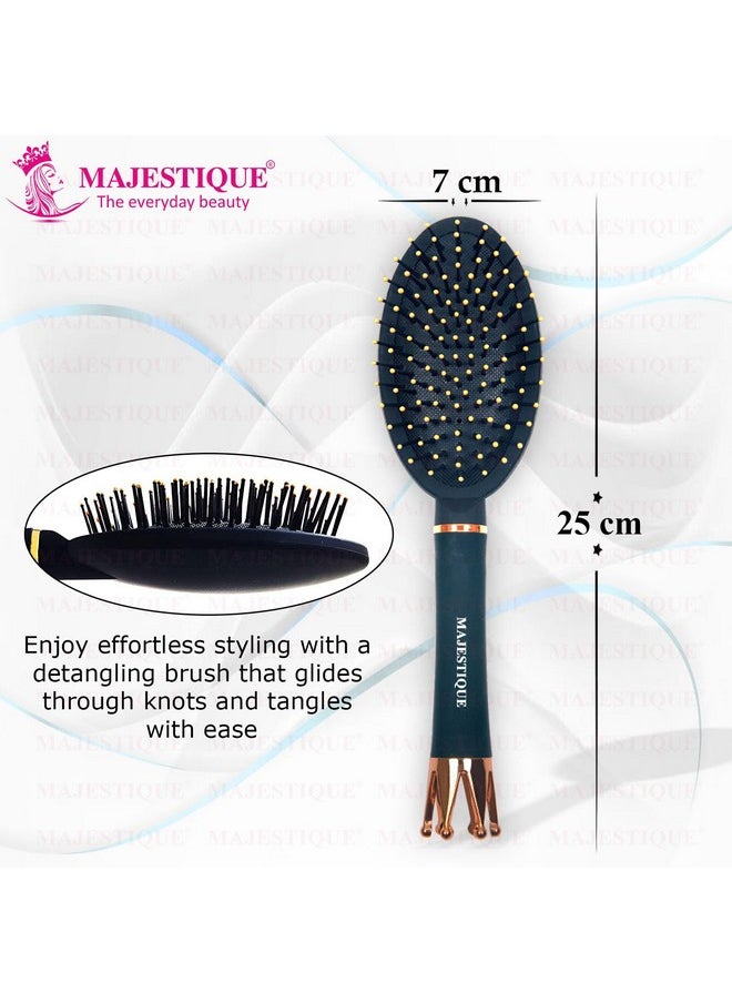 MAJESTIQUE Majestique Detangler Hair Brush Exclusive Crown Handle Ultra-Soft IntelliFlex Bristles for All Hair Types Women, Men (Pack of 1)  - Image 2