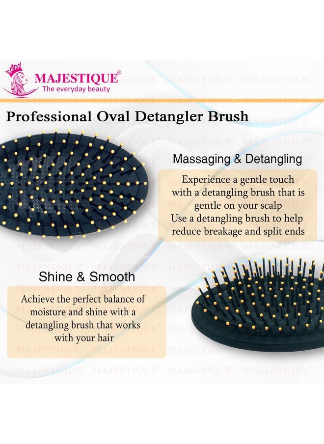 MAJESTIQUE Majestique Detangler Hair Brush Exclusive Crown Handle Ultra-Soft IntelliFlex Bristles for All Hair Types Women, Men (Pack of 1)  - Image 3