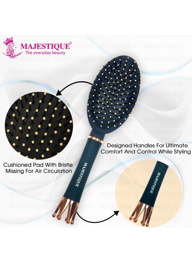 MAJESTIQUE Majestique Detangler Hair Brush Exclusive Crown Handle Ultra-Soft IntelliFlex Bristles for All Hair Types Women, Men (Pack of 1)  - Image 4