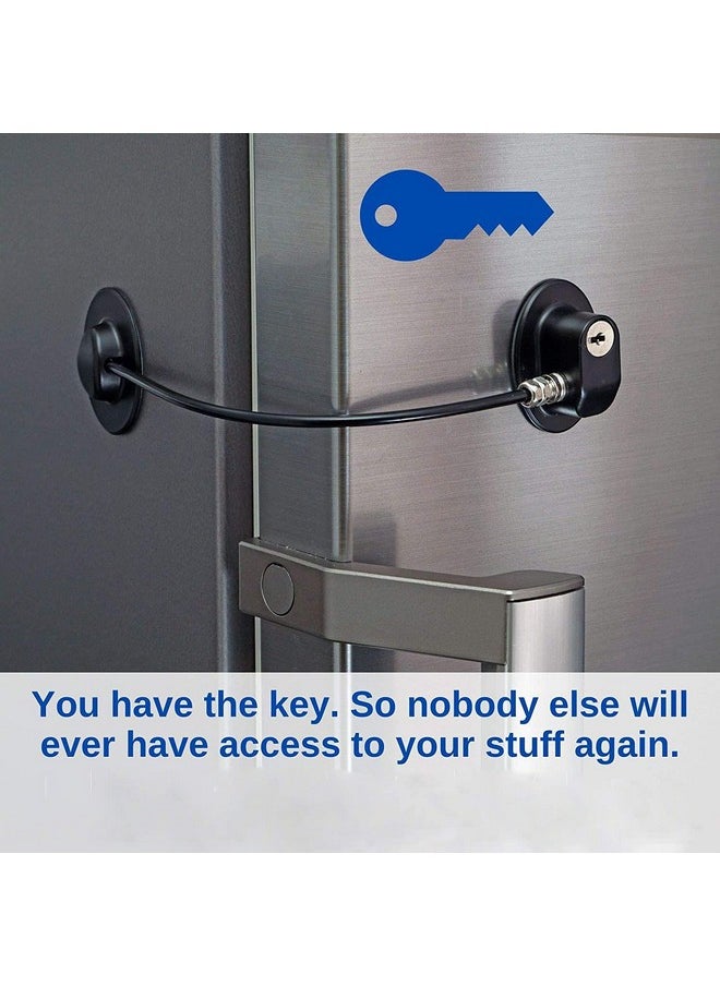 Maxxlite - Safety Door Locks With 2 Keys For Cupboard, Cabinets, Fridge & Freezers, Child Security Locks, Childproof Your House Adhesive Residue Freeblack - Image 1