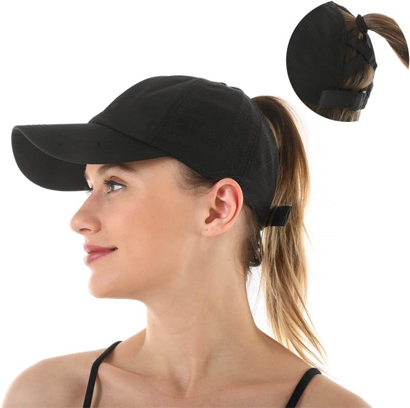 Bucaum Cross Hat Womens Baseball Cap -Cross Ponytail Hat Baseball Cap - Image 3