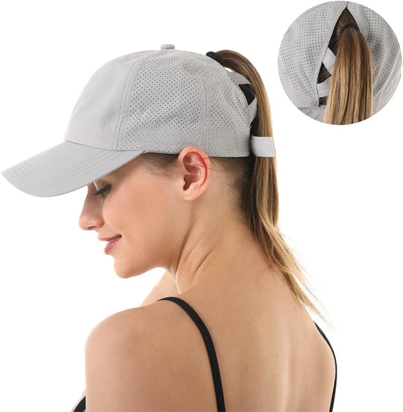 Bucaum Cross Hat Womens Baseball Cap -Cross Ponytail Hat Baseball Cap - Image 2