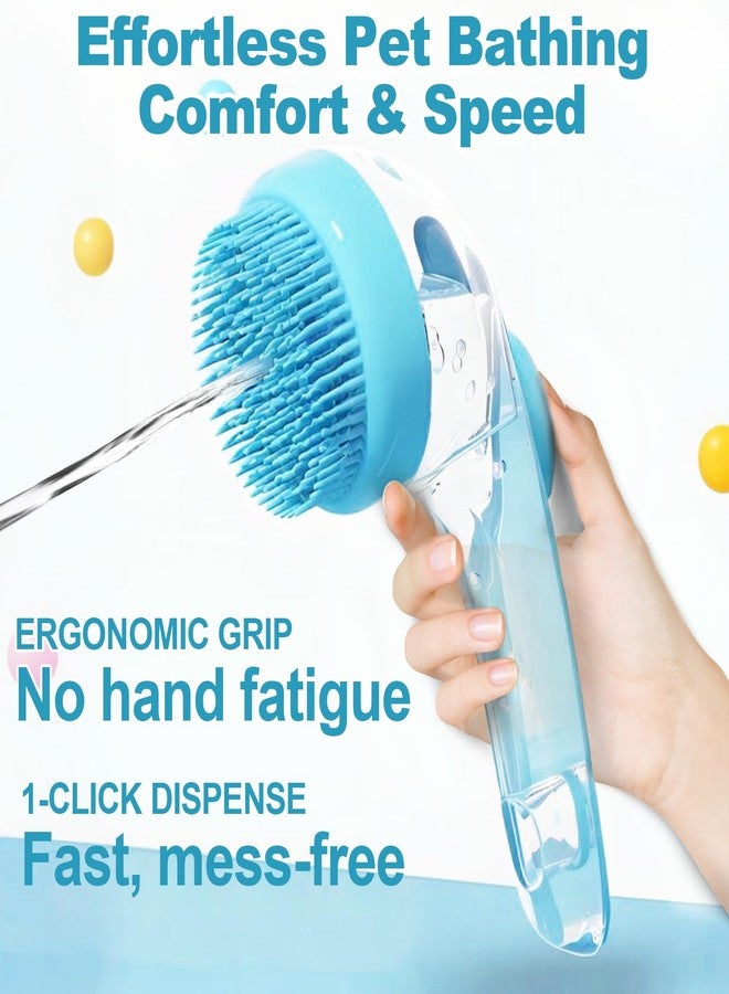 PetBoutiSEL Dog Bath Brush with Shampoo Dispenser - 4-in-1 Pet Bath Brush & Grooming Kit, Dog Shampoo Brush, Includes Silicone Scrubber Pet Shower Brush, Compressed Towel, Wipes & Tablets for Cat Shower - Image 2