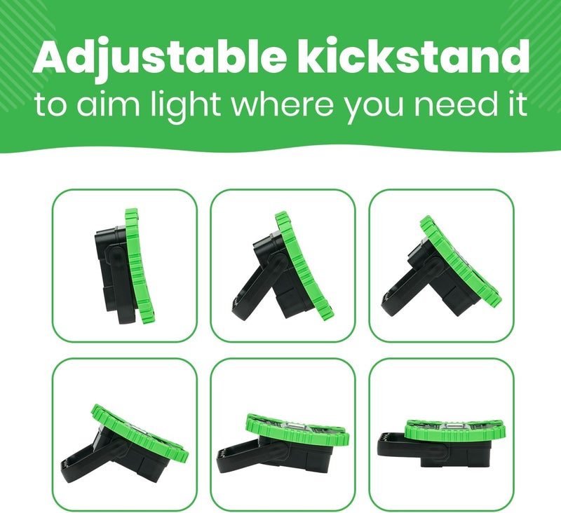 LitezAll 1000 Lumens Work Light with Support Stand - Black and Green - Image 4