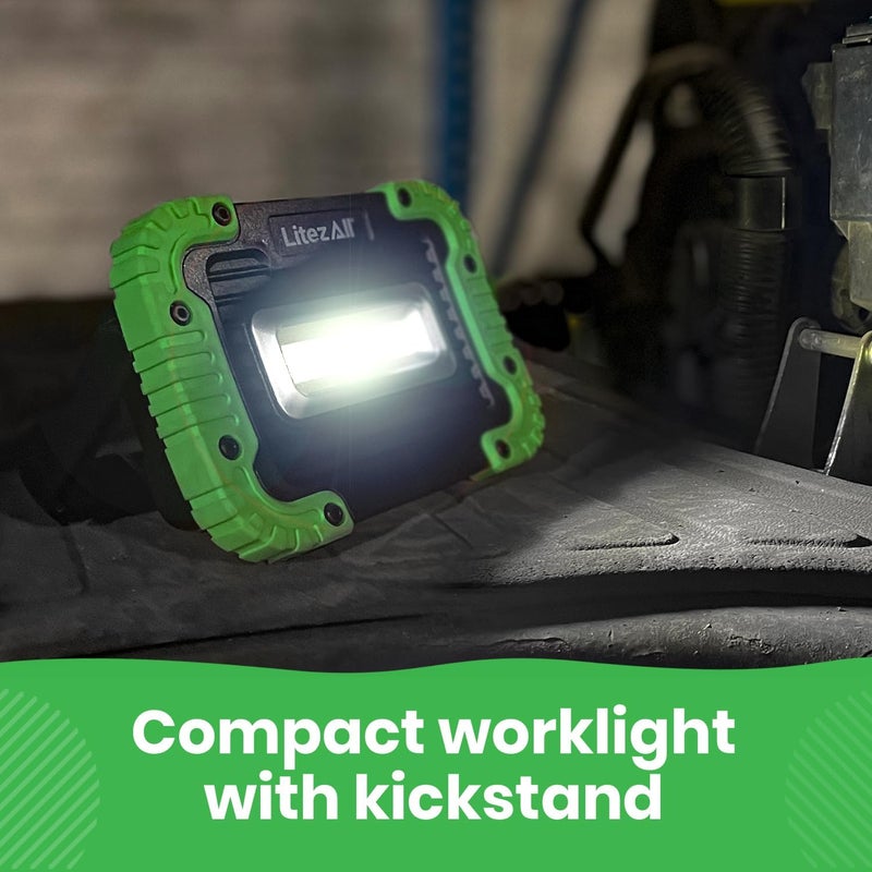 LitezAll 1000 Lumens Work Light with Support Stand - Black and Green - Image 2