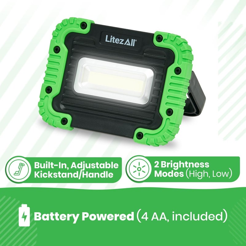 LitezAll 1000 Lumens Work Light with Support Stand - Black and Green - Image 3
