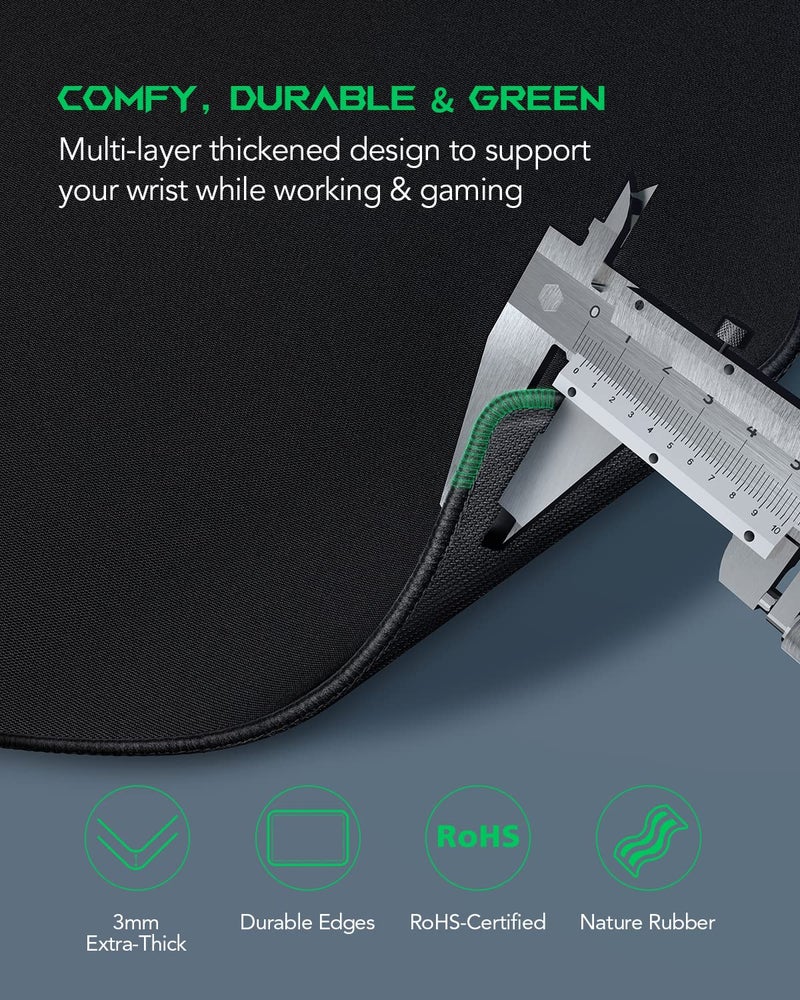 Black Shark Gaming Mouse Pad Desk Mat 47.2â€ x 23.6â€, Oversized Large Mouse Pad, Non-Slip Mousepad, Super-Thick with Special-Textured Surface, Anti-Fray Stitched Edges, Desk Pad Manta P4 - Image 4