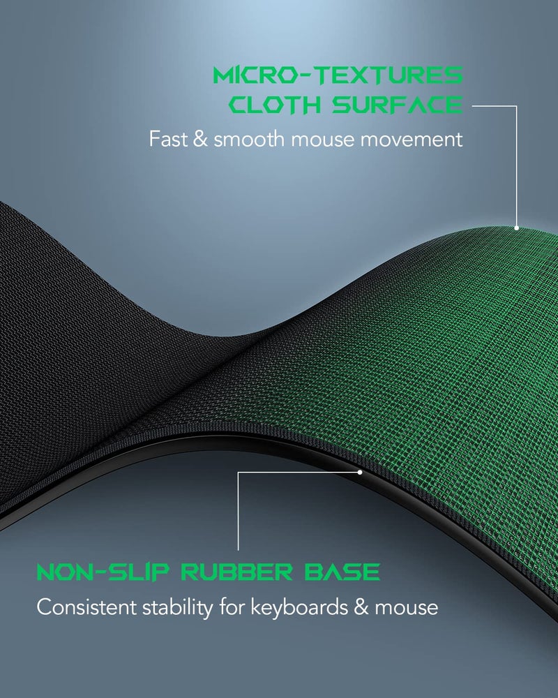 Black Shark Gaming Mouse Pad Desk Mat 47.2â€ x 23.6â€, Oversized Large Mouse Pad, Non-Slip Mousepad, Super-Thick with Special-Textured Surface, Anti-Fray Stitched Edges, Desk Pad Manta P4 - Image 2