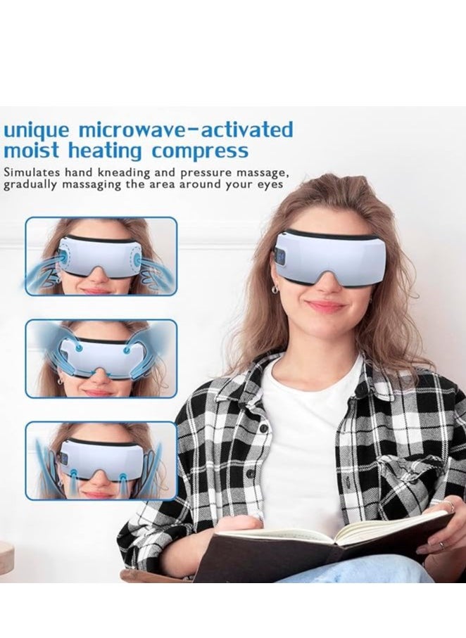 PENG GENERAL Eye Massager with Heat & Bluetooth Music,  Face Massager Eye Care, Smart Eye Mask for Relax Eye, Reduce Eye Strain, Improve Sleep - White  - Image 3
