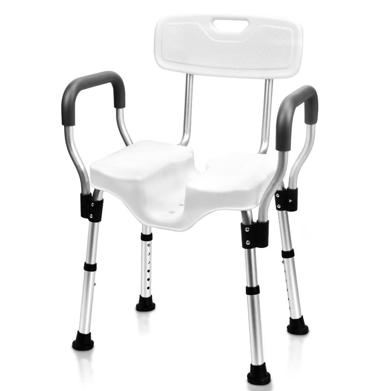 Sangohe Shower Chair  Shower Chair for Inside Shower  UShape Seat Heavy Duty Shower Chair  Shower Chair with Arms for Handicap  Wide Shower Seats for Elderly  Shower Chair for Bathtub 796E