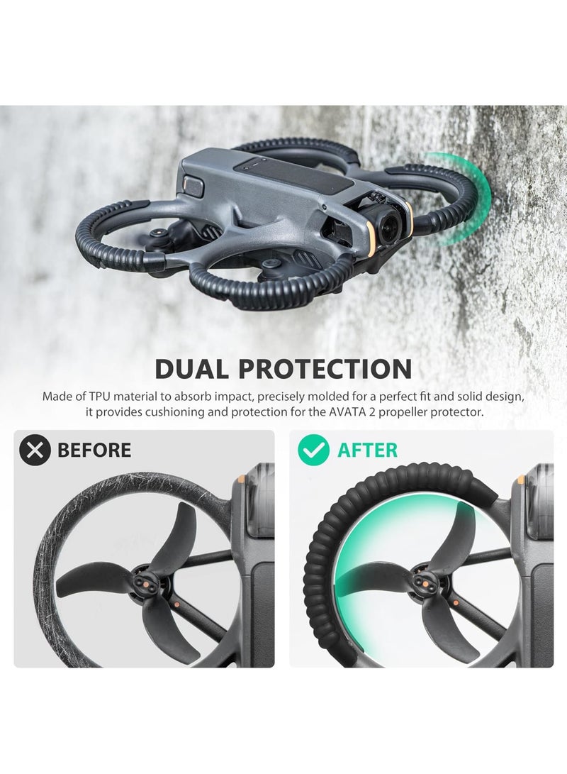 SOLARAE Propeller Guard Protector for DJI Avata 2, Drone Protective Bumper, Anti-Collision Shockproof Prop Protector for DJI Avata 2, Drone Accessories, Protection Guard Bar, Black - Image 2