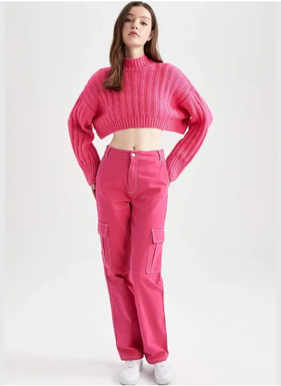 DeFacto Woman Straight Fit Woven Trousers