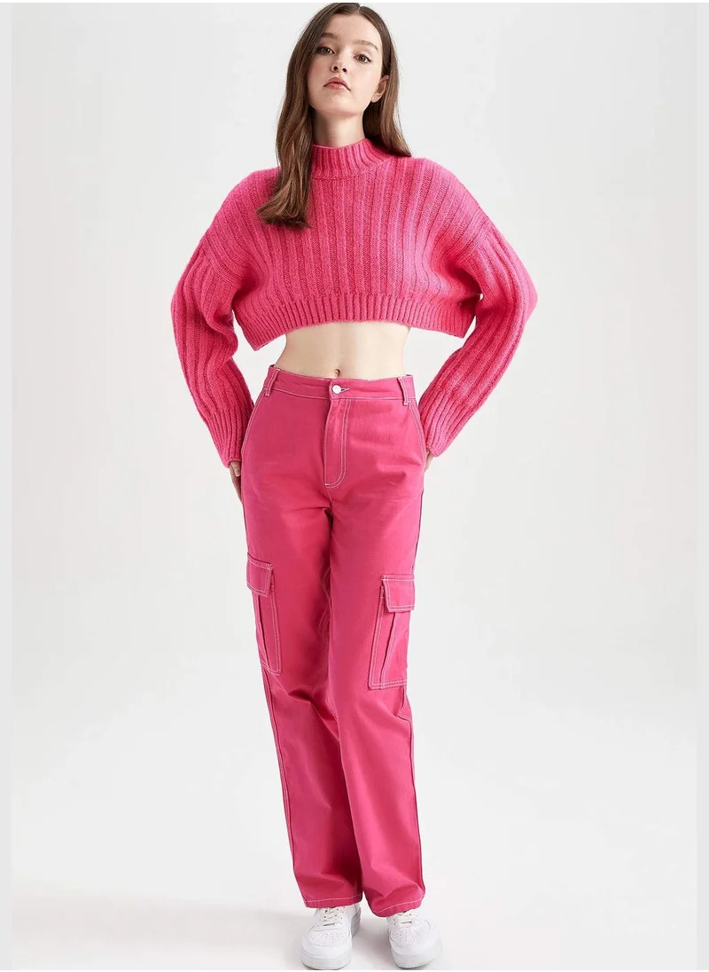 DeFacto Woman Straight Fit Woven Trousers