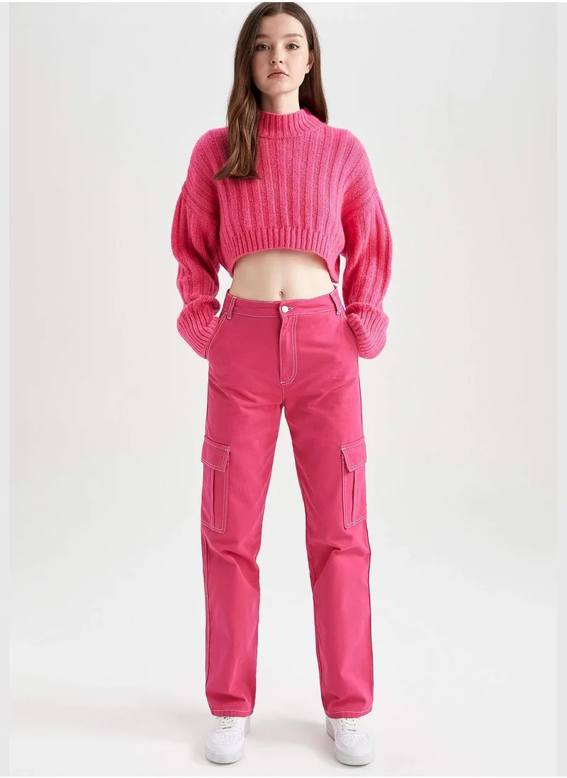 DeFacto Woman Straight Fit Woven Trousers
