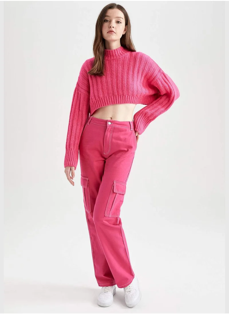 DeFacto Woman Straight Fit Woven Trousers
