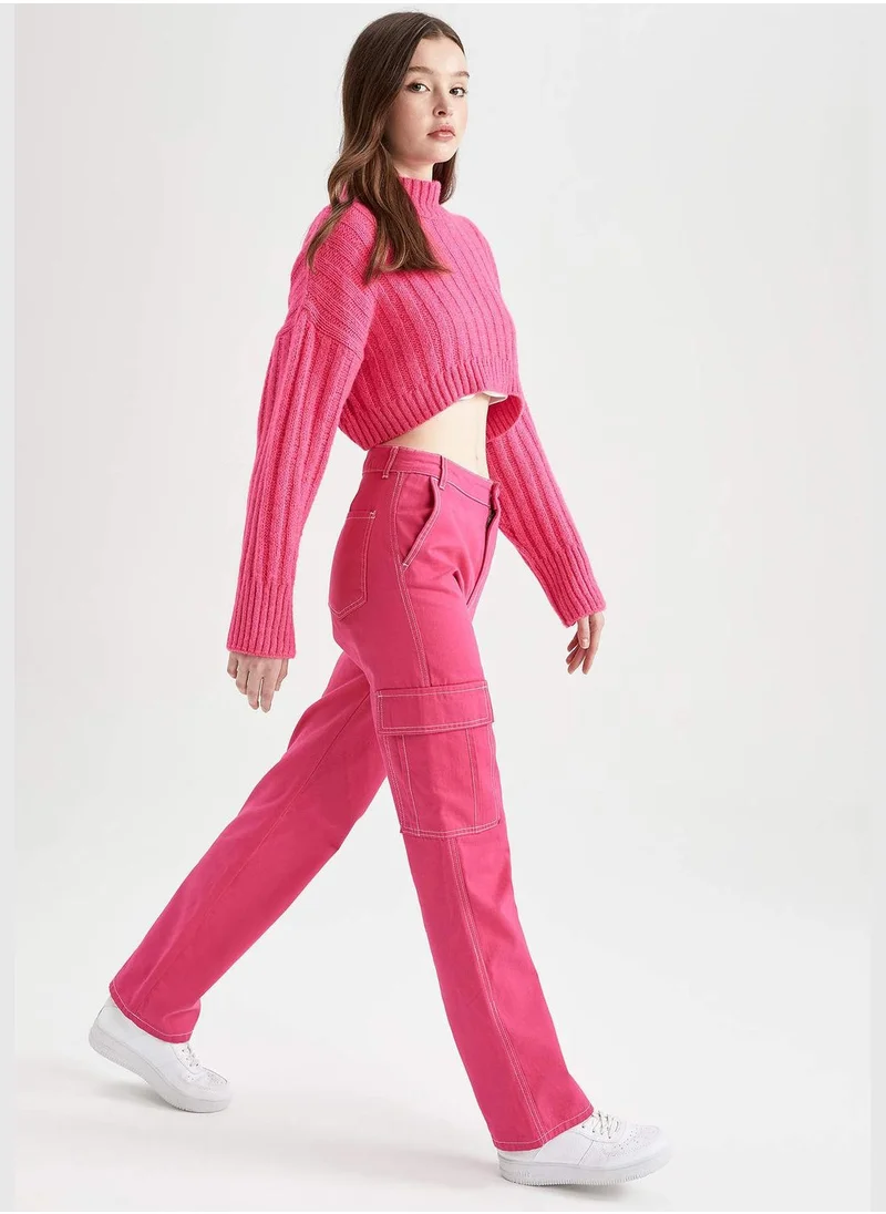 DeFacto Woman Straight Fit Woven Trousers