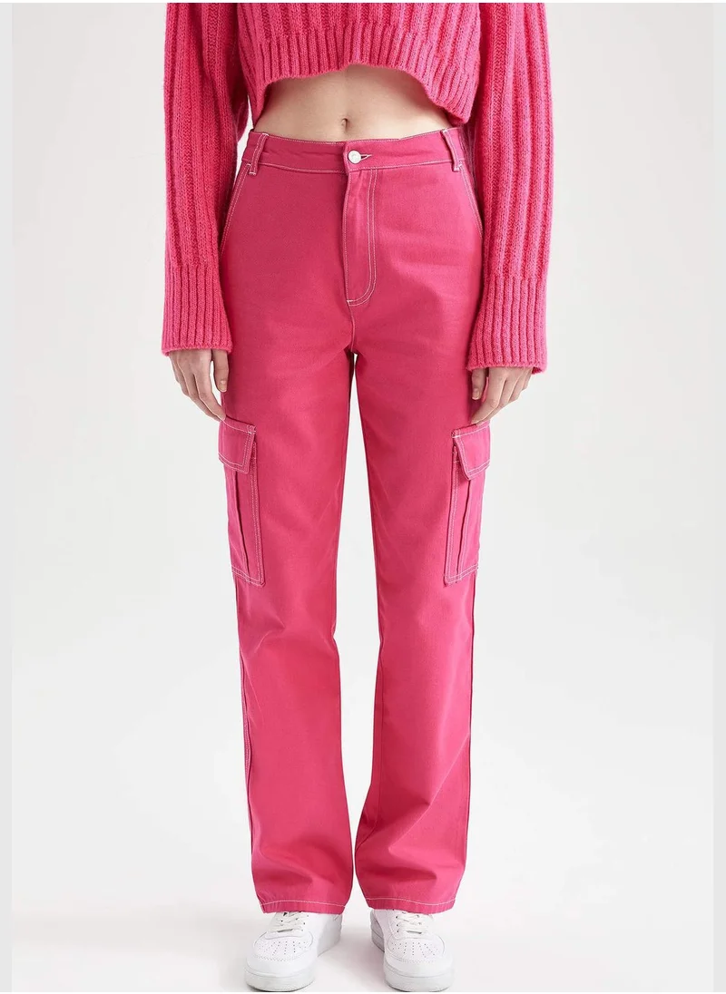 DeFacto Woman Straight Fit Woven Trousers