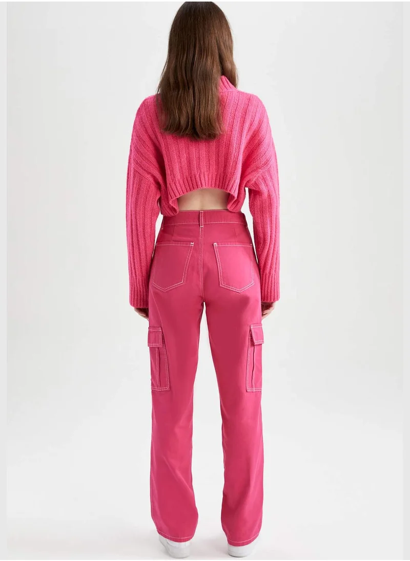 DeFacto Woman Straight Fit Woven Trousers