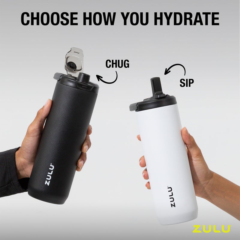 ZULU ZULU Base 18oz Kids Stainless Steel Water Bottle with 3 Lids- Straw  Chug  Twist | Double Walled and Vacuum Insulated Metal Thermos | Fits Car Cupholder  Built in Carry Loop  Dishwasher Safe  Vitamin - Image 4