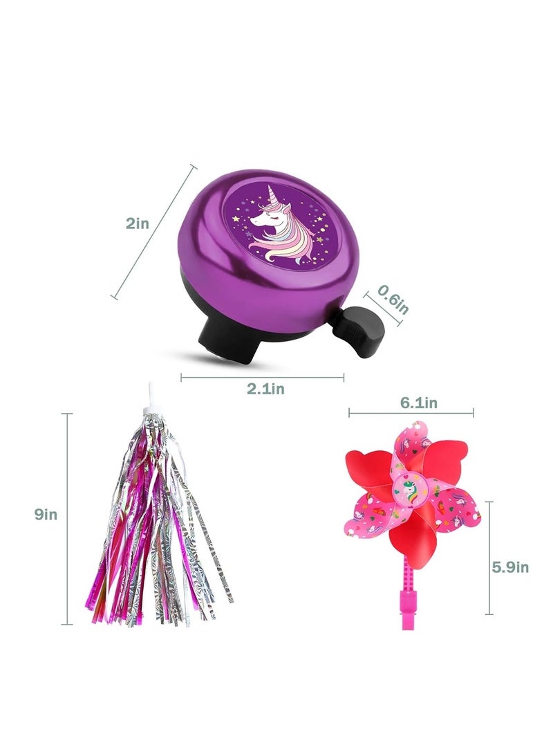 KASTWAVE Kids Bike Bell with 2 Pcs Bike Streamers and Bike 1 Pcs Windmill for Girls Bicycle Pinwheel for Boys Girls Cute Children's Bike Accessories - Image 4
