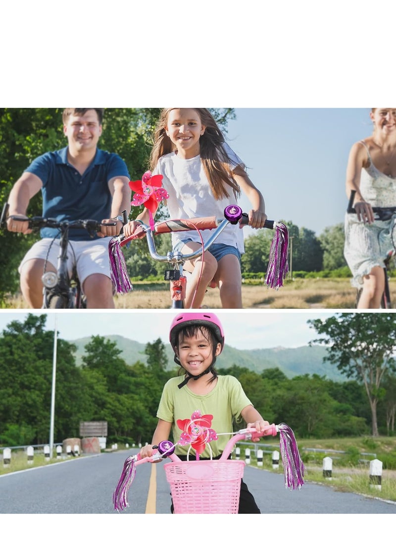 KASTWAVE Kids Bike Bell with 2 Pcs Bike Streamers and Bike 1 Pcs Windmill for Girls Bicycle Pinwheel for Boys Girls Cute Children's Bike Accessories - Image 5