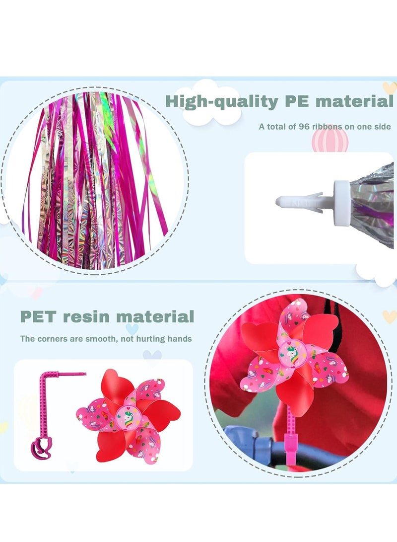 KASTWAVE Kids Bike Bell with 2 Pcs Bike Streamers and Bike 1 Pcs Windmill for Girls Bicycle Pinwheel for Boys Girls Cute Children's Bike Accessories - Image 3