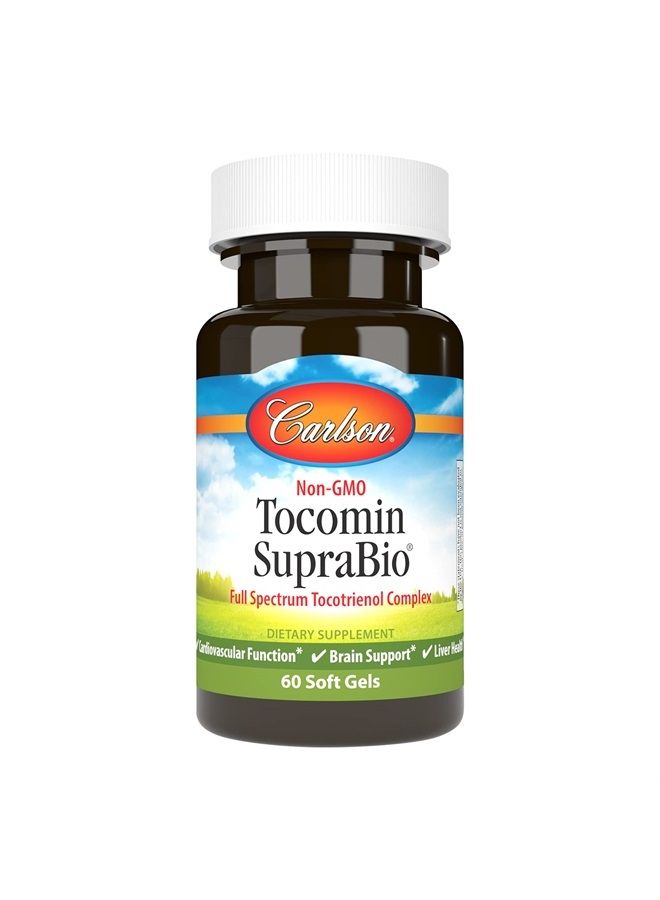 Carlson Tocomin SupraBio, Bio-enhanced Tocotrienol Complex, Supports Healthy Brain & Cardiovascular System, 60 soft gels - Image 1