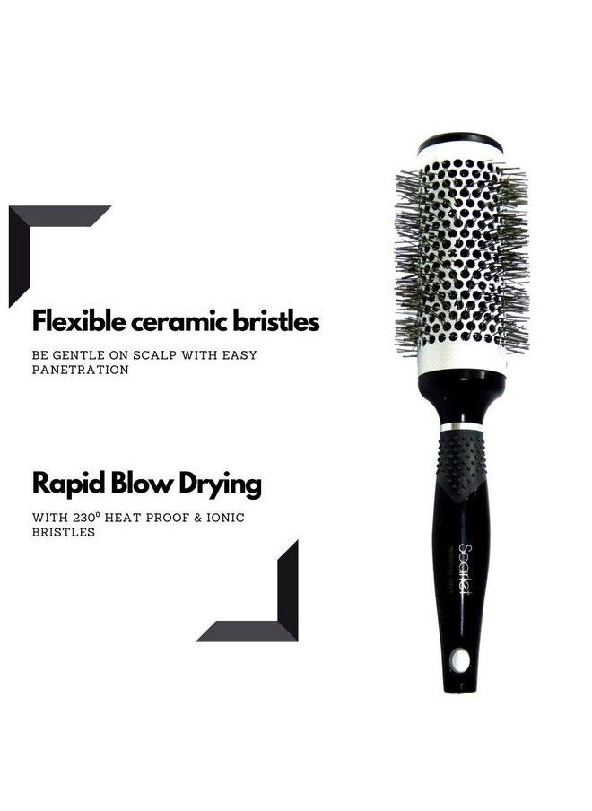 Scarlet Line - Professional Matte Large Hot Curling Hair Brush With Ceramic Bristle And Anti Slip Rubber Grip On Handle For Men N Women 44 Mm - Image 1