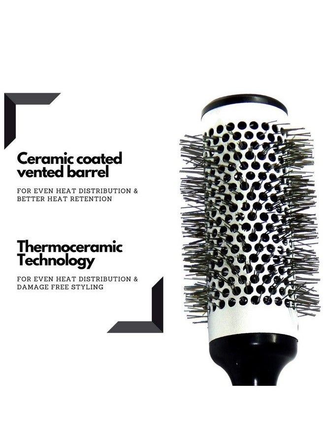 Scarlet Line - Professional Matte Large Hot Curling Hair Brush With Ceramic Bristle And Anti Slip Rubber Grip On Handle For Men N Women 44 Mm - Image 1
