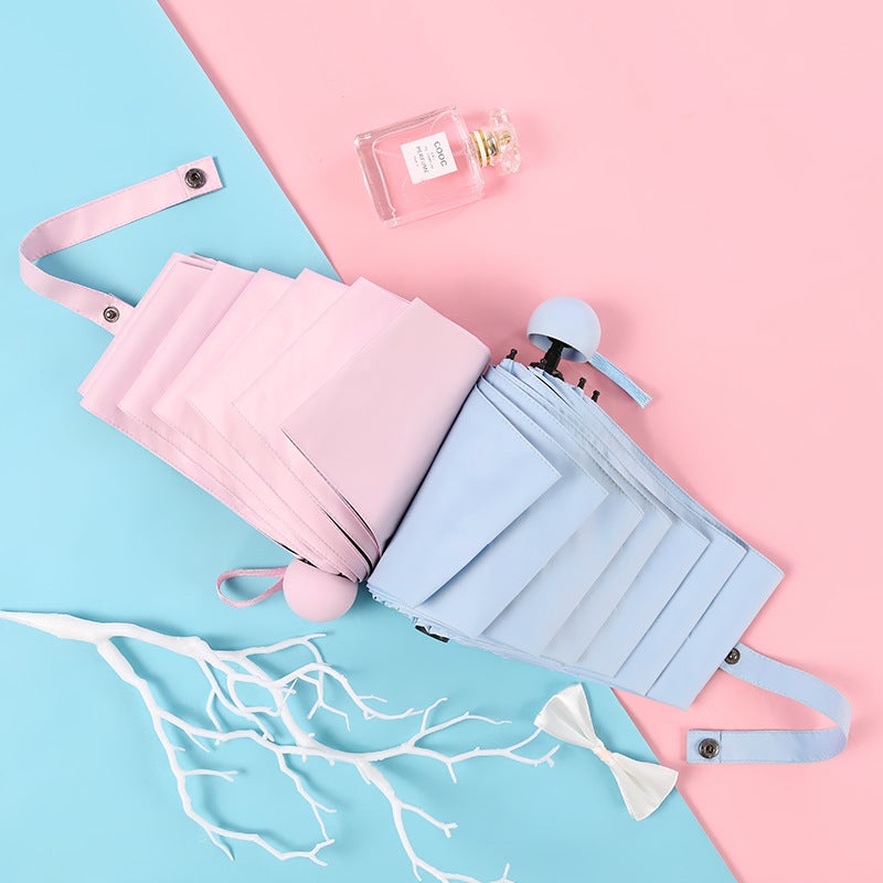 Small Fresh Solid Color 8 Bone 50% Black Rubber Umbrella Sunscreen Uv Protection Sun Umbrella Women'S Personalized Umbrella Creative Sunshade Umbrella - Image 4