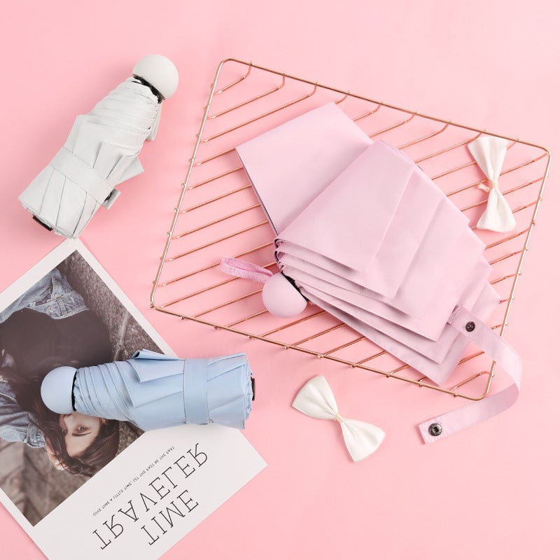 Small Fresh Solid Color 8 Bone 50% Black Rubber Umbrella Sunscreen Uv Protection Sun Umbrella Women'S Personalized Umbrella Creative Sunshade Umbrella - Image 3