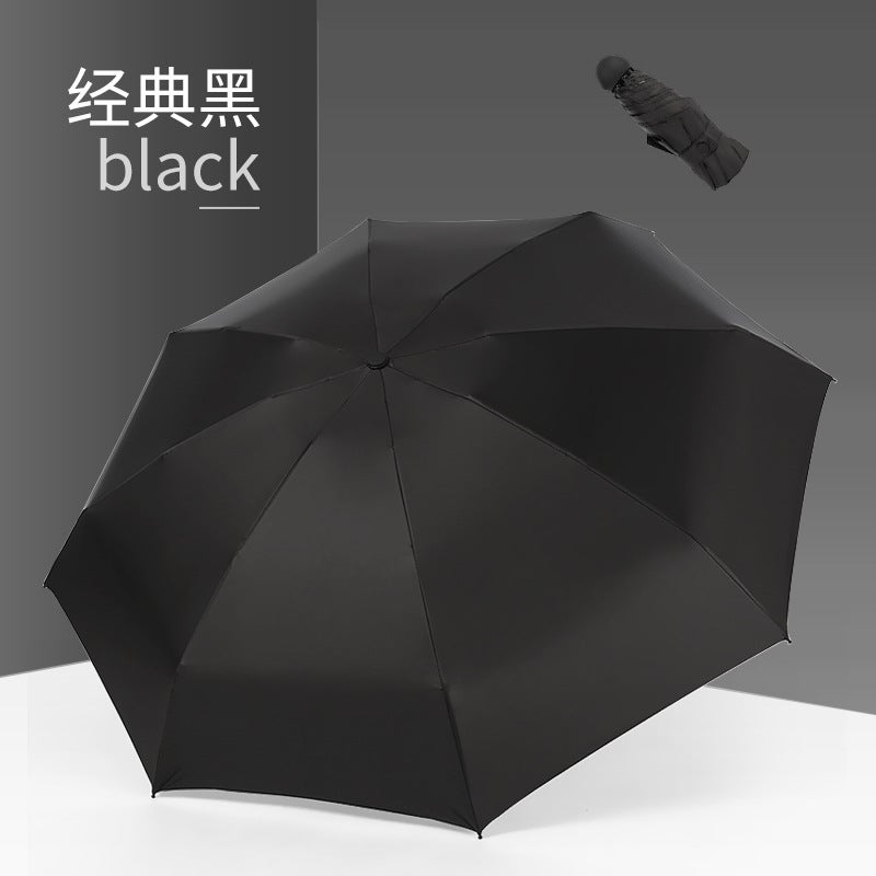 Small Fresh Solid Color 8 Bone 50% Black Rubber Umbrella Sunscreen Uv Protection Sun Umbrella Women'S Personalized Umbrella Creative Sunshade Umbrella - Image 1