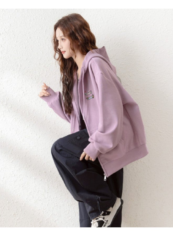Flying in the snow Women's Coat 2025 Autumn Korean Style Lazy Casual Versatile Hooded Cardigan Top - Image 1