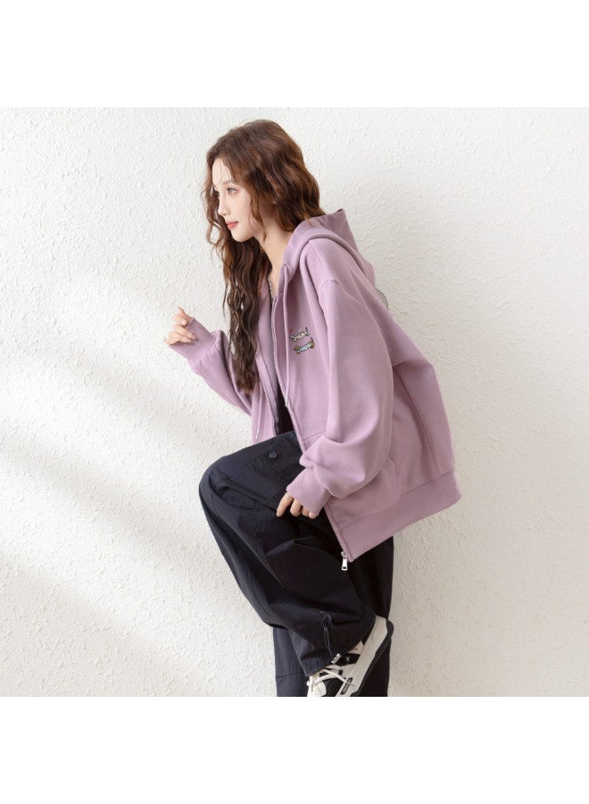 Flying in the snow Women's Coat 2025 Autumn Korean Style Lazy Casual Versatile Hooded Cardigan Top - Image 2