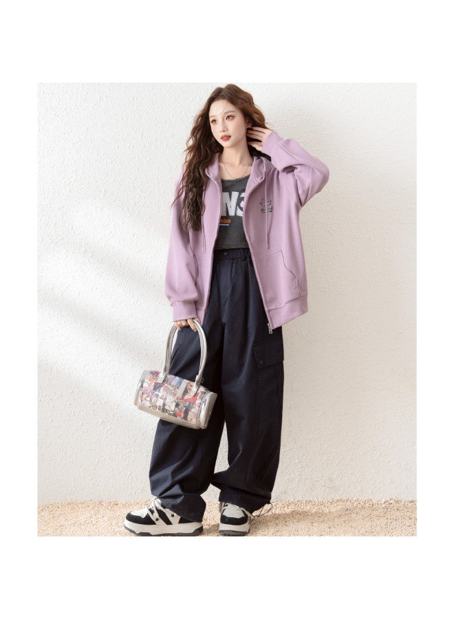 Flying in the snow Women's Coat 2025 Autumn Korean Style Lazy Casual Versatile Hooded Cardigan Top - Image 5